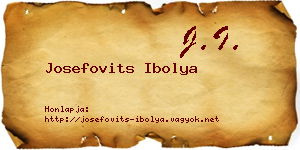 Josefovits Ibolya névjegykártya